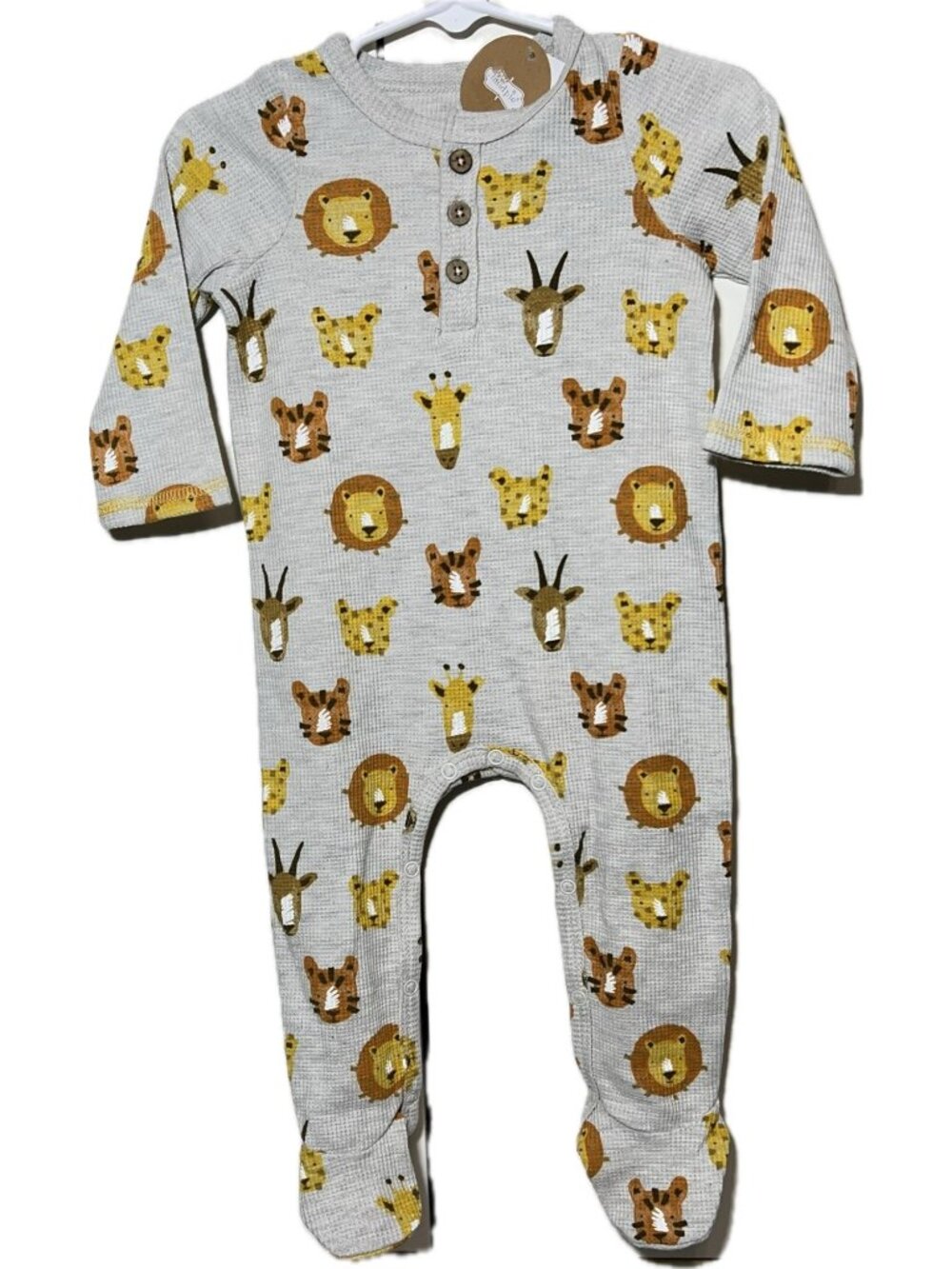 Mud Pie safari footed sleeper 6-9m NWT African animal lion tiger antelope footie